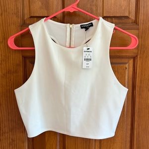 Express White Crop Top